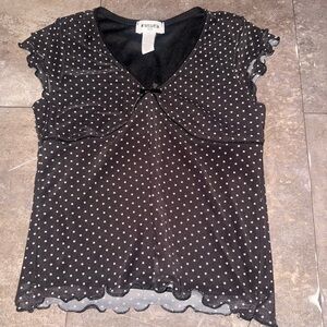 RSQ Black and White Polka Dot Blouse